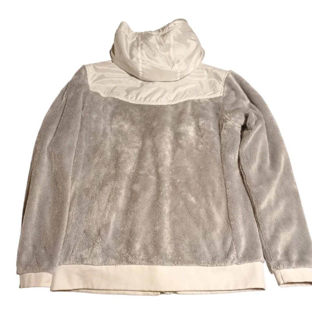The North Face Cream and Gray Hooded Fleece Jacket - Picture 2 of 4